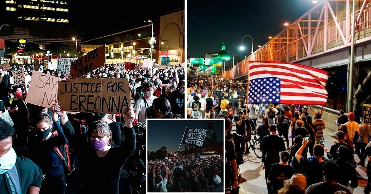 protest6.jpg?resize=412,275 - Protesters Across The US Threaten Violence After Grand Jury's Decision Not To Prosecute Officers For The Shooting Of Breonna Taylor