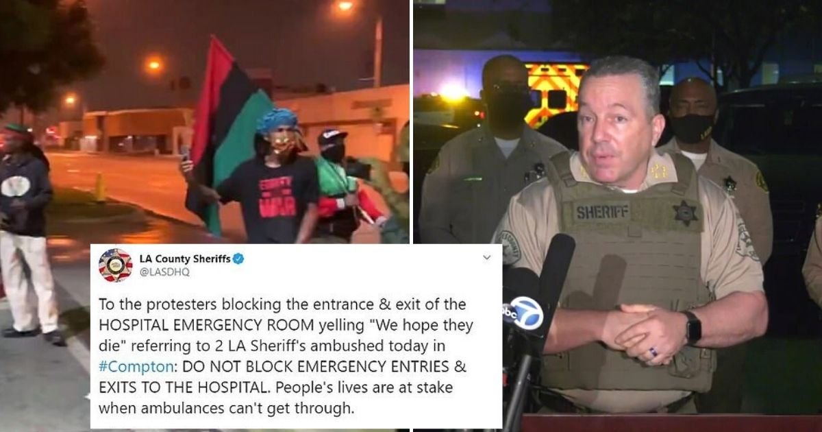 protests.jpg?resize=412,232 - Protesters Block The Entrance Of Emergency Room Where Two Officers Are Fighting For Their Lives