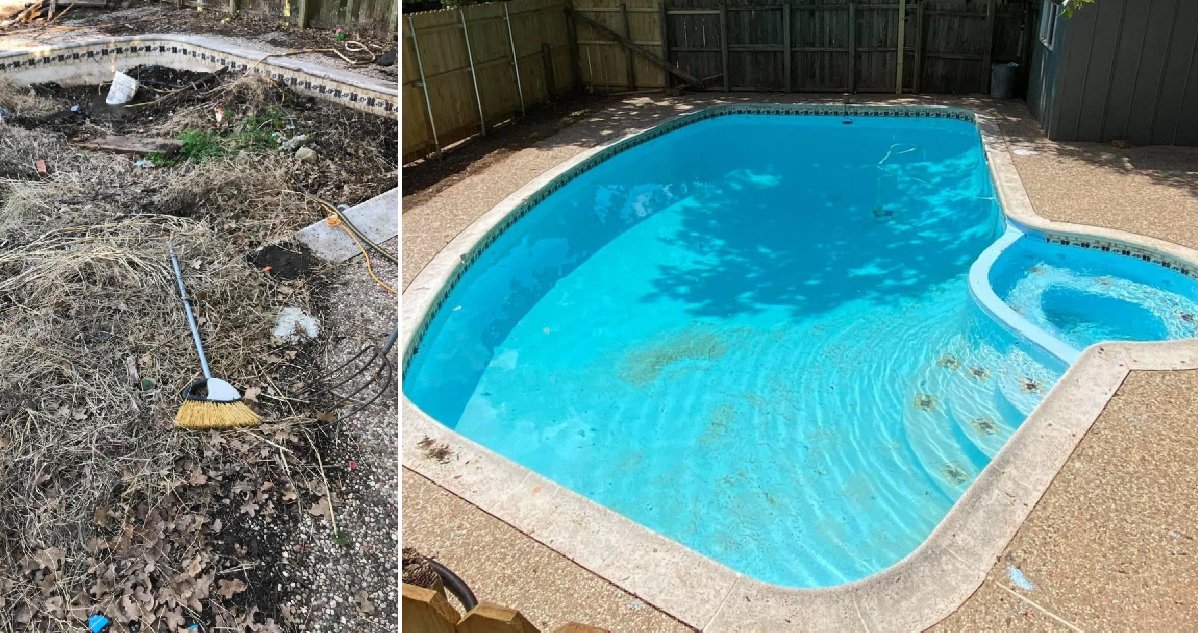swimming pool hidden in back garden.png?resize=412,232 - Il achète une maison en ruine et découvre une piscine enfouie dans le jardin