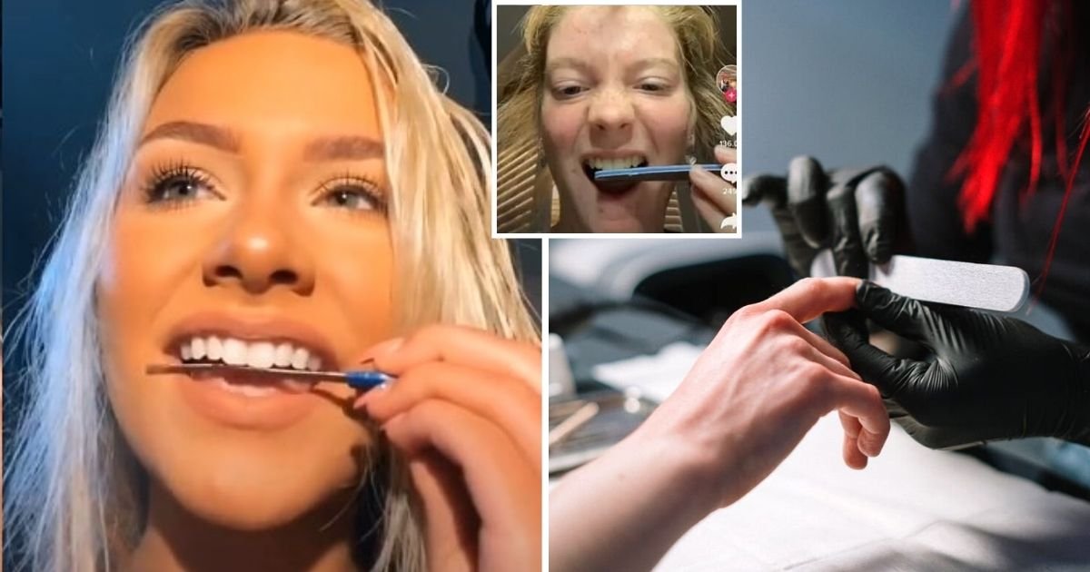 teeth6.jpg?resize=412,275 - TikTok Users Are Seen Grinding Down Their Teeth With Nail Files To Achieve A Symmetrical Smile