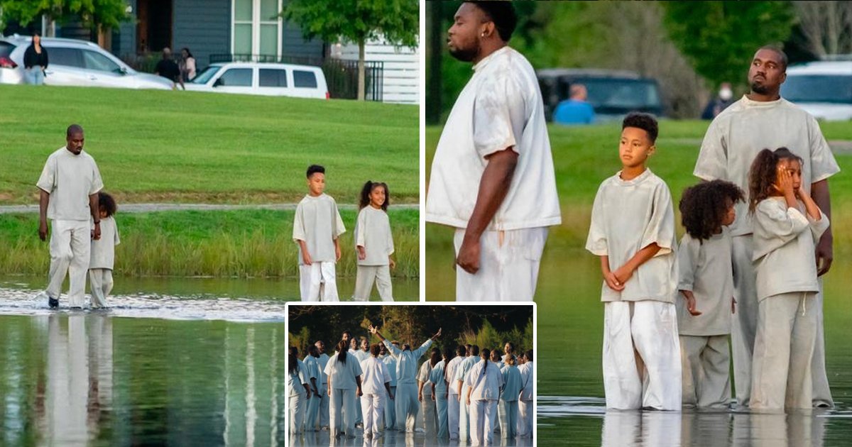 wesst.jpg?resize=412,275 - Kim Kardashian's New Video Shows Kanye West 'Walking On Water' During Sunday Service