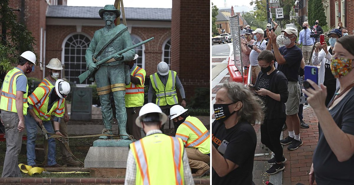 ylfijk.jpg?resize=412,232 - Charlottesville Takes Down The Confederate Statue, 111 Years After It Was First Erected
