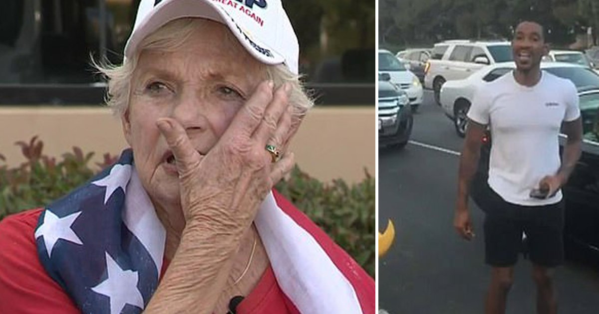 ywtsgh.jpg?resize=412,232 - An 84-Year-Old Elderly Woman Was Punched At MAGA Rally By A Knife-Wielding Man