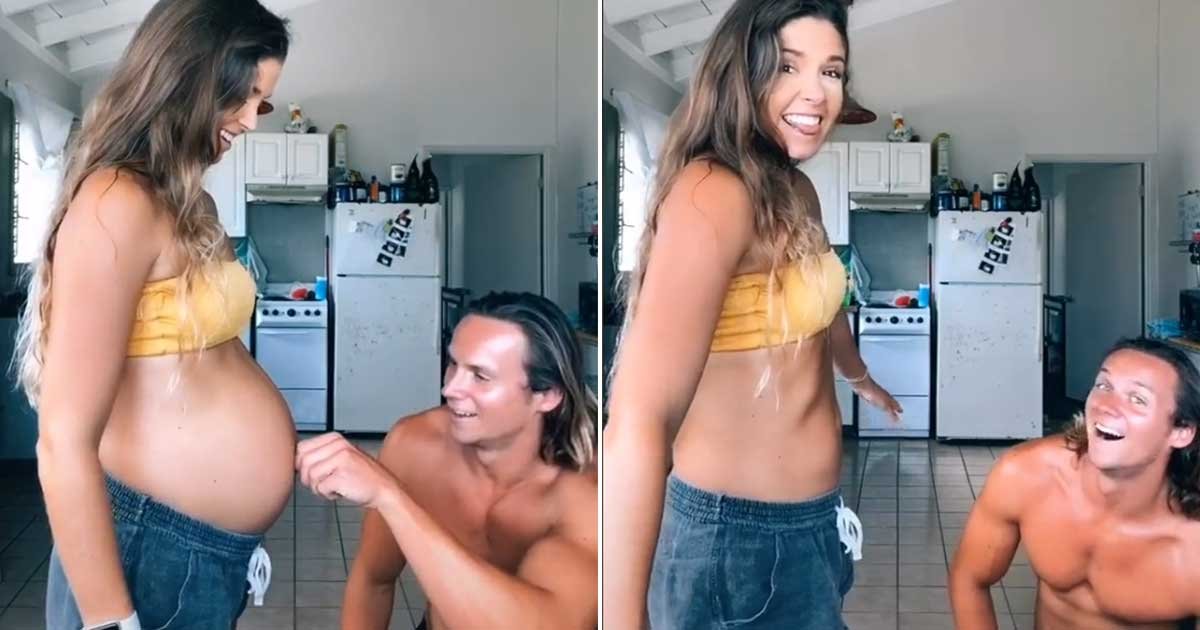 1 74.jpg?resize=1200,630 - Pregnant Woman Made Baby Bump “Disappear” For Viral TikTok Challenge