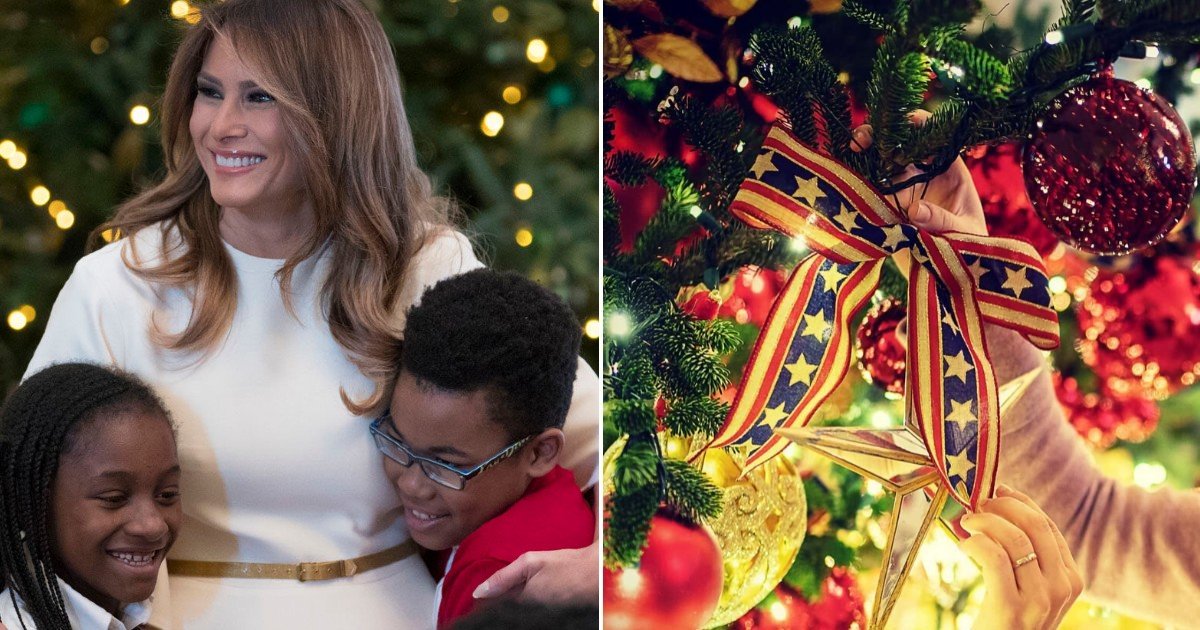 e18486e185aee1848ce185a6 15 2.jpg?resize=412,275 - Melania Trump Unveiled 'Patriotic' Christmas Decor Inside The White House