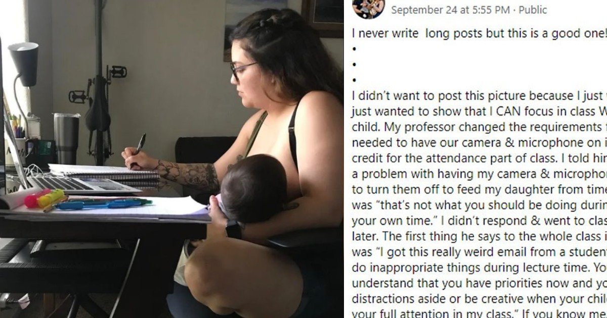 e18486e185aee1848ce185a6 18 2.jpg?resize=1200,630 - Student Says Professor Told Her Not to Breastfeed Her Baby During Online Class