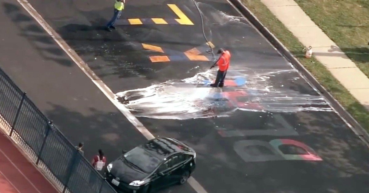 e18486e185aee1848ce185a6 64.jpg?resize=412,232 - BLM Mural Defaced And Repainted To Read 'All Lives Matter'