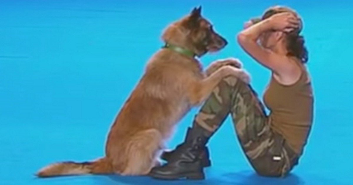 e18486e185aee1848ce185a6 93.jpg?resize=1200,630 - Talented Canine 'Performs CPR' On His Owner During Astonishing Military-Themed Routine