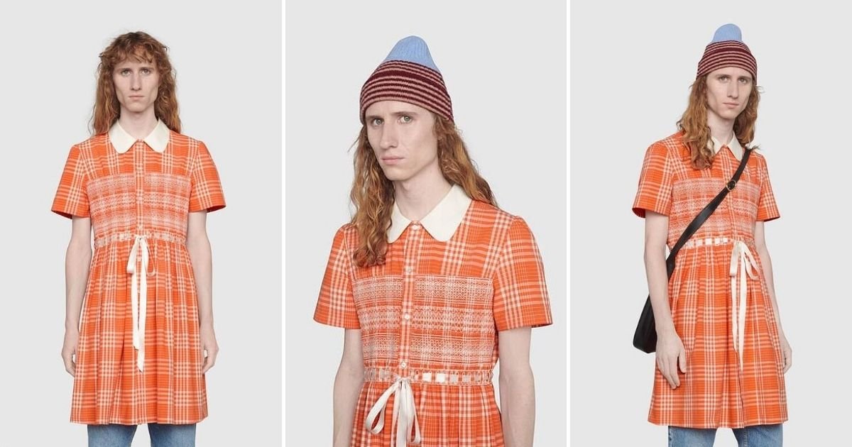 gucci5.jpg?resize=412,275 - Gucci Unveils New Tartan Dress For MEN In A Bid To Fight 'Toxic Stereotypes That Mold Masculine Gender Identity'