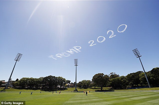 Residents were left scratching their heads as the message appeared over Sydney on Sunday