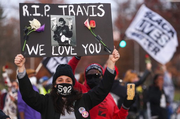 Around 100 people marched for activist Travis Nagdy Louisville, KY.