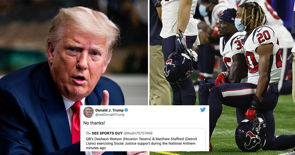 hhhhhhafa.jpg?resize=1200,630 - Donald Says ‘No Thanks!’ To NFL Players Kneeling During The National Anthem