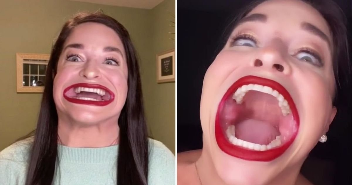 Woman With One Of The Biggest Mouths In The World Shows How She Crams Two Doughnuts Inside 