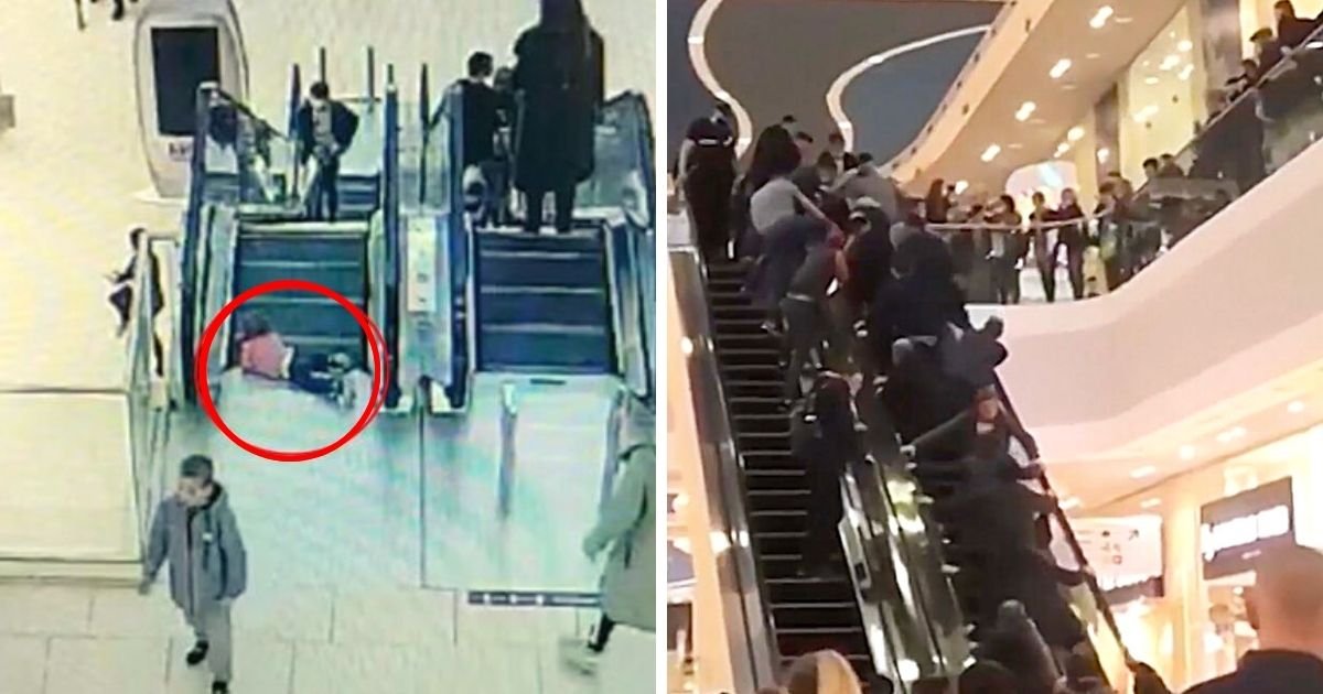 toddler5.jpg?resize=412,275 - Frightened Toddler's Fingers Got Trapped In A Moving Escalator After She Wandered From Her Parents
