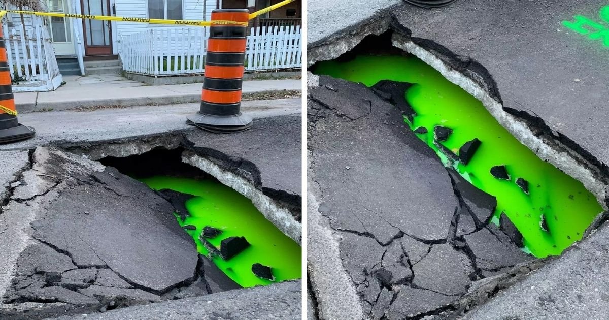 untitled design 2 17.jpg?resize=412,275 - Neon Green Ooze Spotted Inside A Large Sinkhole In Residential Area