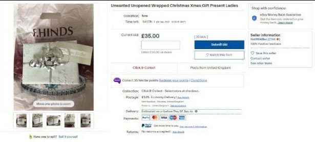 An unwanted gift being sold on eBay