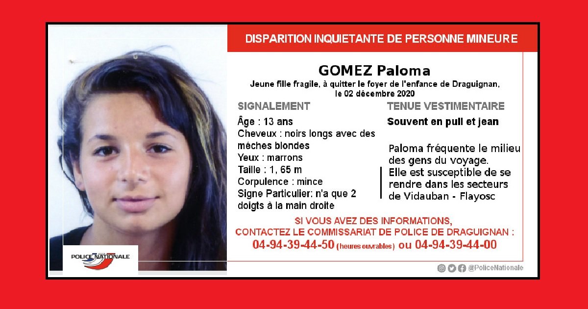 9 palo.jpg?resize=412,275 - Draguignan: Paloma Gomez, 13 ans, est introuvable depuis le 2 décembre