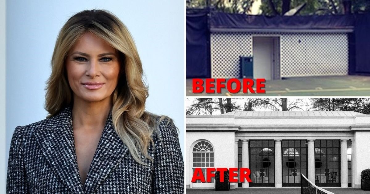 court6.jpg?resize=1200,630 - First Lady Melania Trump Transforms Tennis Court's Outhouse Into A Mini-White House