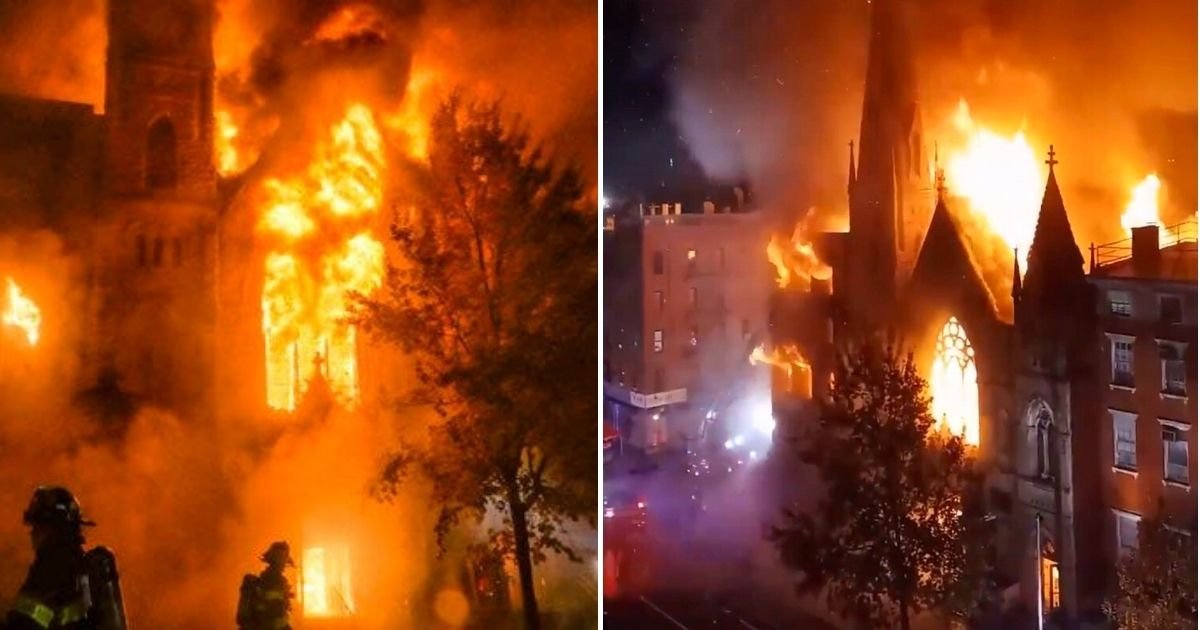 fire5 1.jpg?resize=1200,630 - Raging Fire In New York City Destroys Historic Church Built Back In 1891