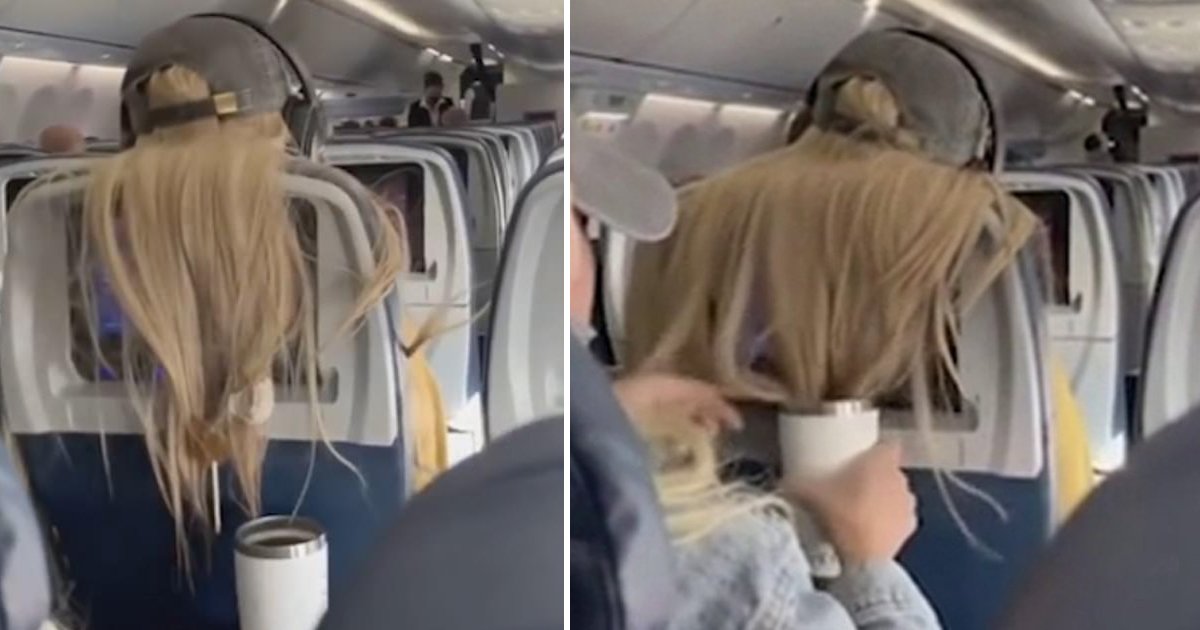 hagagag.jpg?resize=1200,630 - Infuriated Plane Passenger Sticks Chewing Gum Into Woman's Hair And Dunks It In Coffee