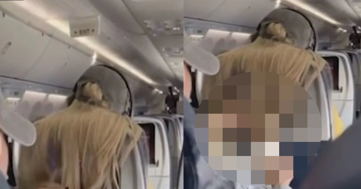 mae usiro.png?resize=1200,630 - 前座席の乗客が座席の後ろに髪の毛を流すと、後ろの座席にいた乗客が見せた反応が衝撃的