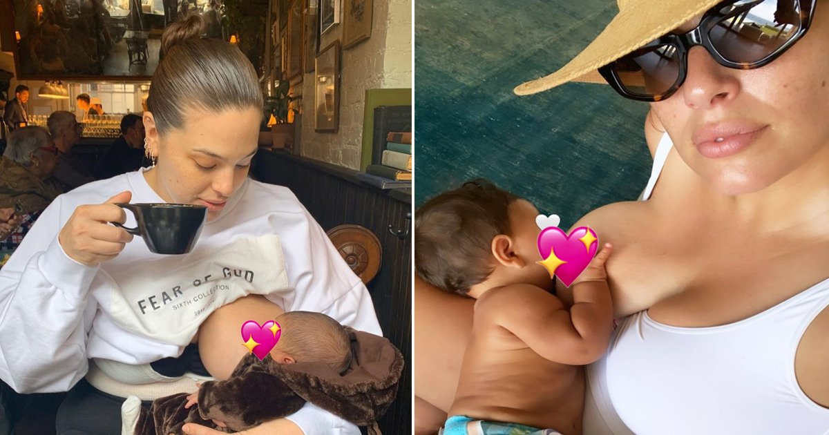 rwerwerwt.jpg?resize=1200,630 - Plus-Size Swimsuit Model Ashley Graham Goes Public With Her Breastfeeding Shots