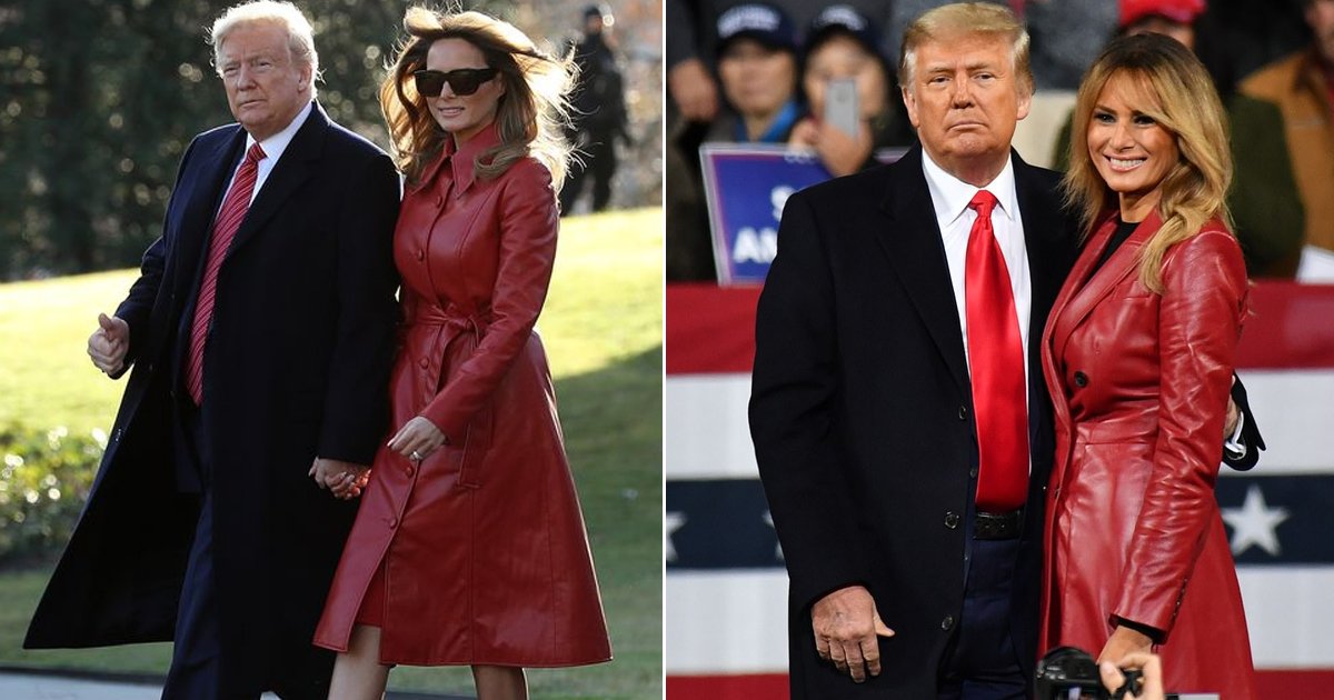 sdfsdg.jpg?resize=1200,630 - Melania Heats Up Trump’s Georgia Rally In Stunning $6200 Red Leather Alexander McQueen Coat