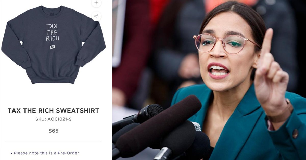 thubnail recovered 3.jpg?resize=412,232 - People Are Mocking Alexandria Ocasio-Cortez For Selling $65 'Tax The Rich' Sweatshirts