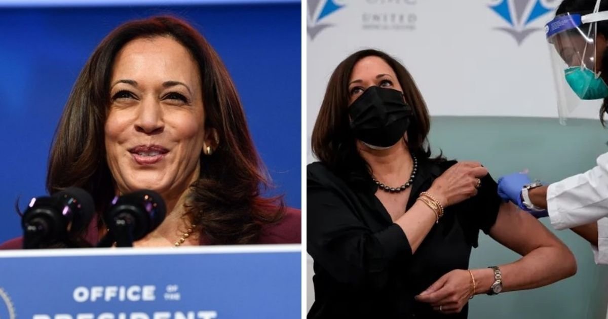 untitled design 27.jpg?resize=1200,630 - Kamala Harris Receives First Dose Of COVID-19 Vaccine Months After Saying She Wouldn’t Trust Trump’s Vaccine Endeavors