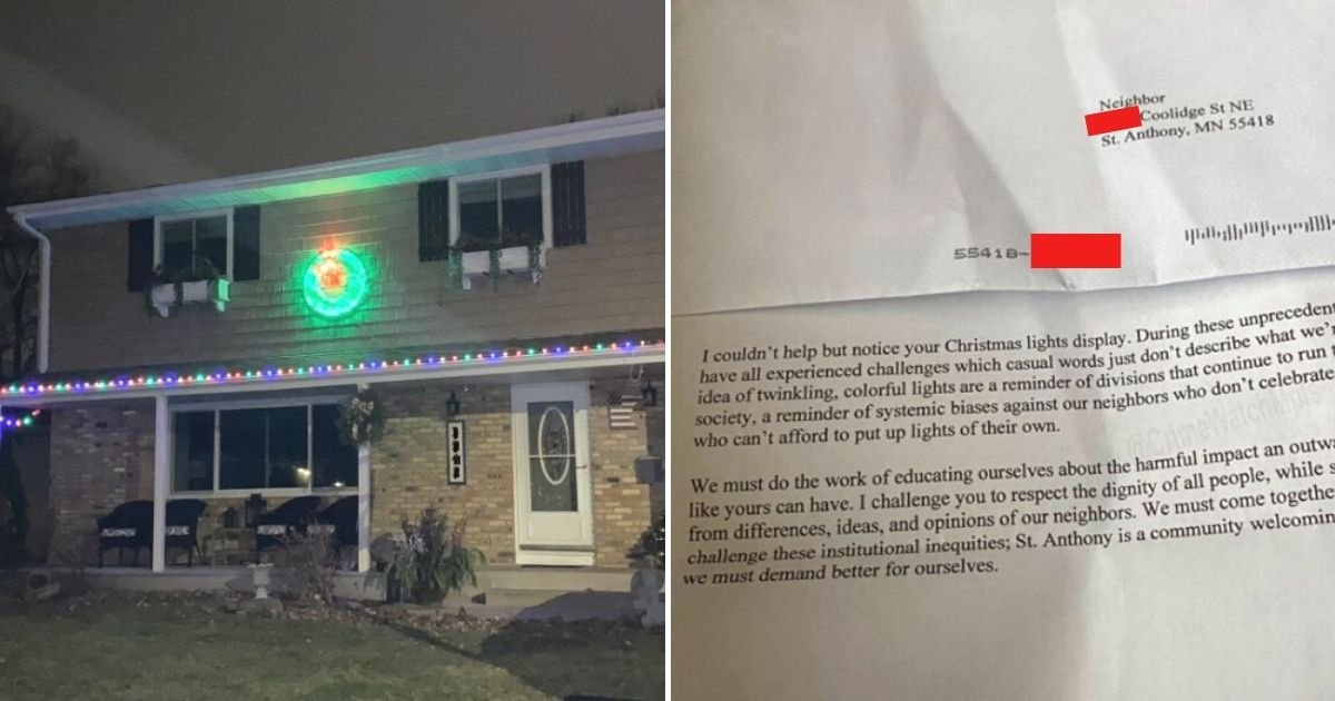 untitled design 4 6.jpg?resize=412,275 - Woman Told To Remove ‘Harmful’ Christmas Lights Because They Are Offensive To Neighbors Who Don’t Celebrate Christmas
