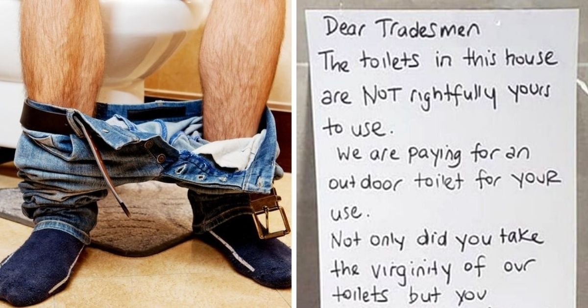 untitled design 6 3.jpg?resize=1200,630 - Furious Woman Scolds Workers For Taking Her Toilet’s ‘Virginity’