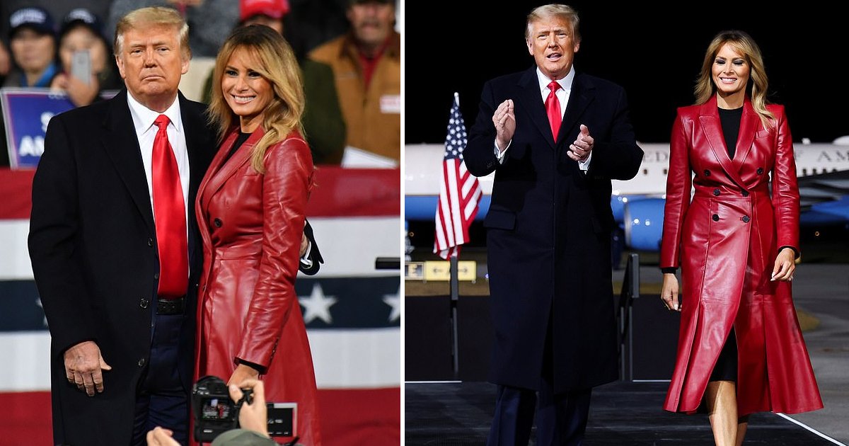 wwwrwer.jpg?resize=412,232 - First Lady Melania Sizzles At Trump's Georgia Rally In $6,200 Red Hot Leather Attire