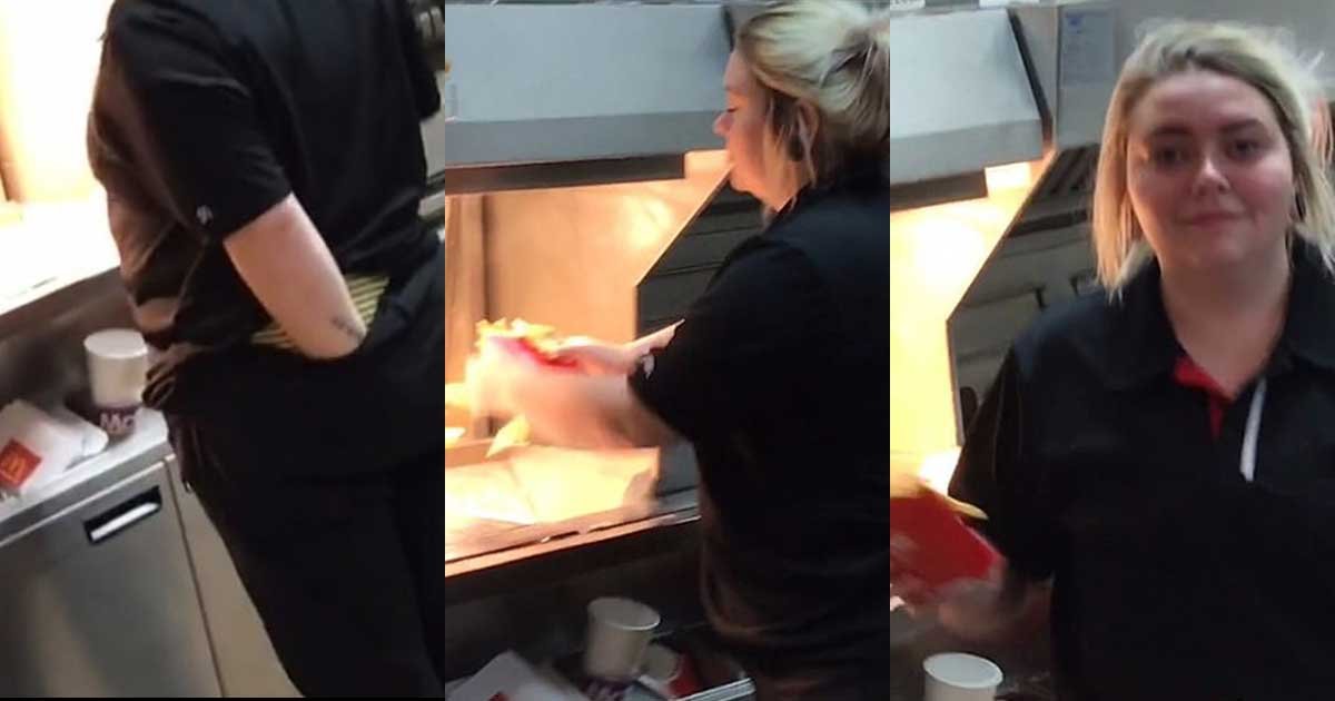 1 6.jpg?resize=412,275 - McDonald’s Employee Caught Reaching Her Hand Down Her Pants While Preparing Fries