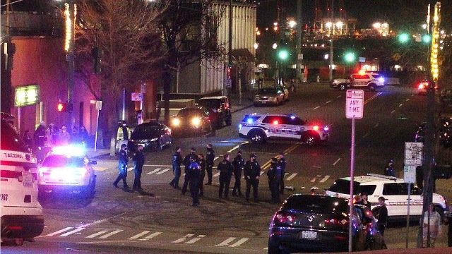 Tacoma police officer drives through crowd, leaving at least one person injured, officials say