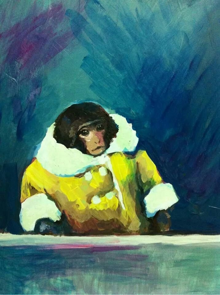 monkey in a coat
