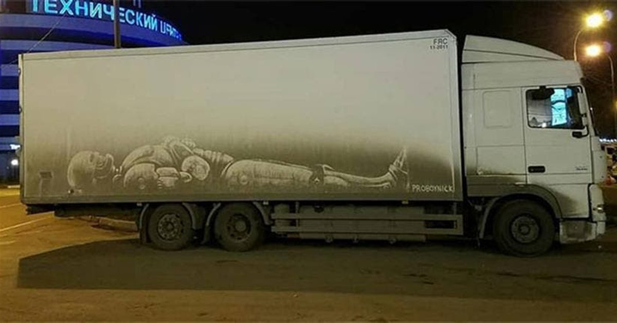 camion sale.png?resize=412,232 - Un artiste créé des œuvres d’art incroyables et éphémères sur des camions sales