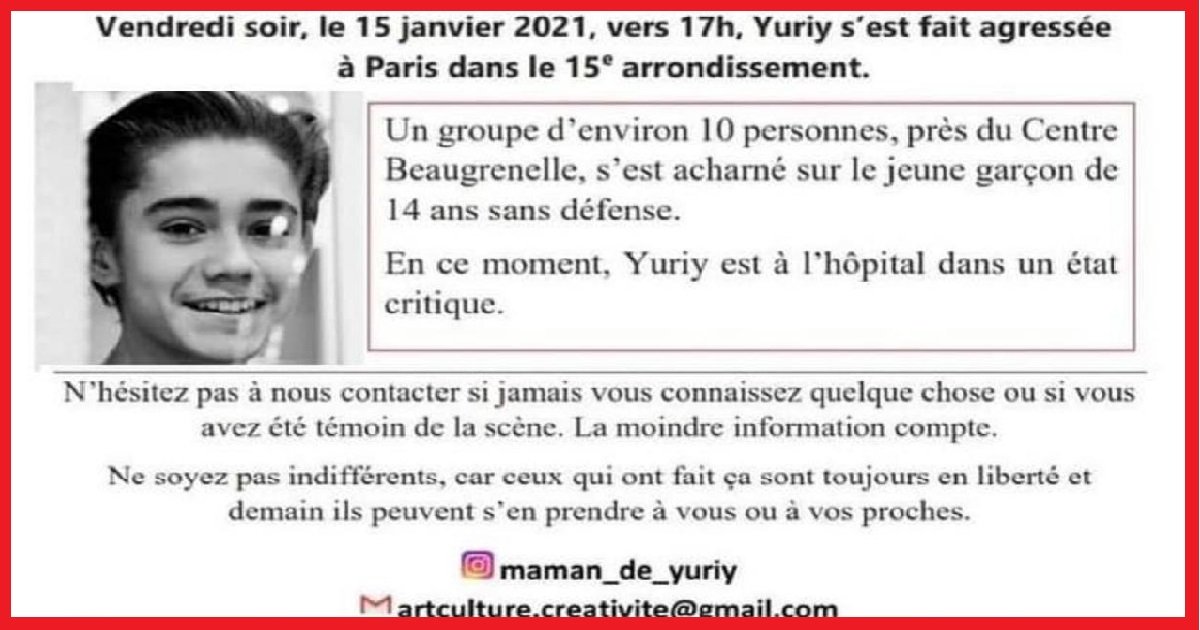 capture d e cran 2021 01 21 a 13 10 50 ada676 01x.jpg?resize=412,275 - Une bande de jeunes est recherchée après avoir sauvagement agressé un adolescent de 15 ans