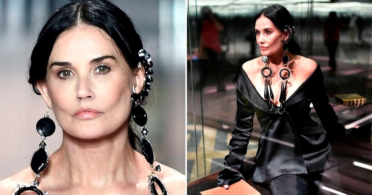 demi6.jpg?resize=412,275 - Demi Moore Sparks Plastic Surgery Rumors With Her New Look On The Fendi Runway At Haute Couture Fashion Week