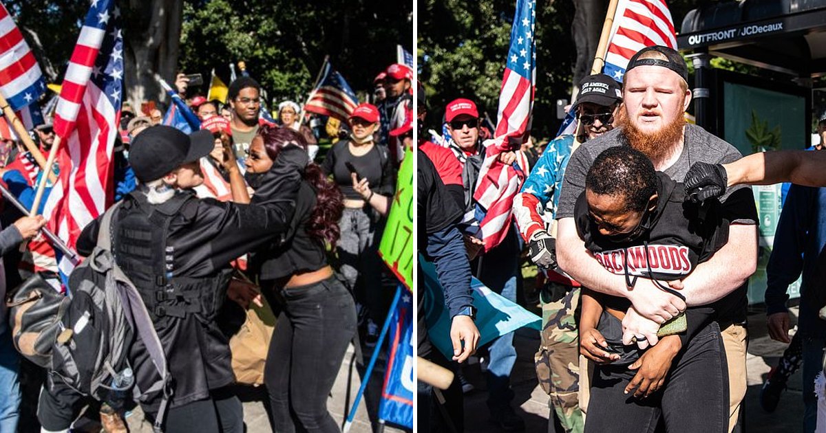 ggsgggs.jpg?resize=1200,630 - Trump Supporter Protects Black Woman Attacked By Angry MAGA Mob In Los Angeles