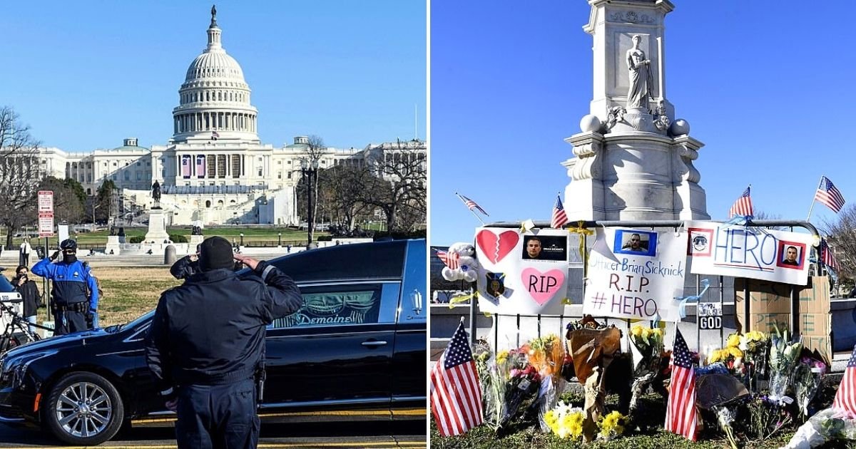 officer6.jpg?resize=412,275 - Police Officers Lined The Streets To Honor Fallen Comrade Who Was Killed During Riots In U.S. Capitol