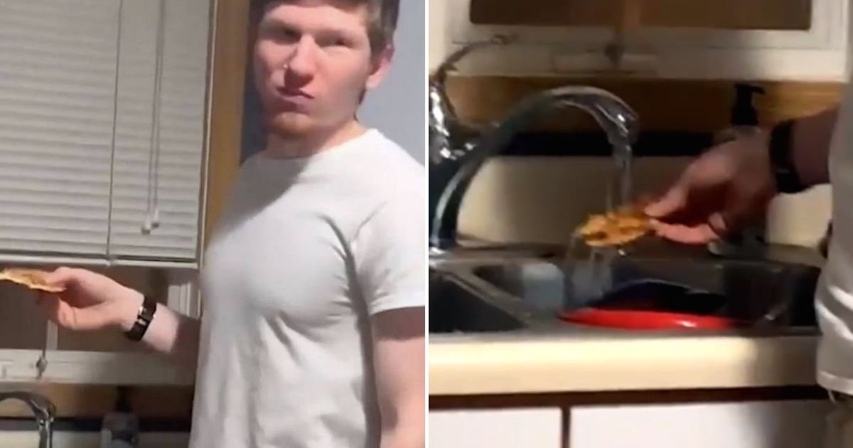 pizza4.jpg?resize=412,232 - Woman Films How Husband Eats Pizza, People Then Threaten To Call The Police