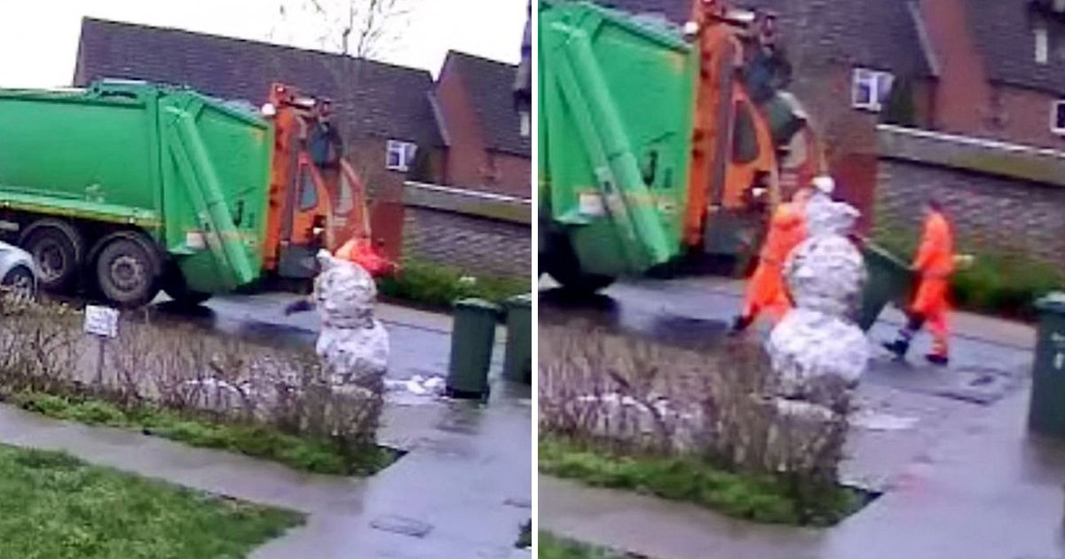 sdhhhh.jpg?resize=412,232 - Binman Caught Kicking Innocent Child's Snowman In The Head Refuses To Apologize