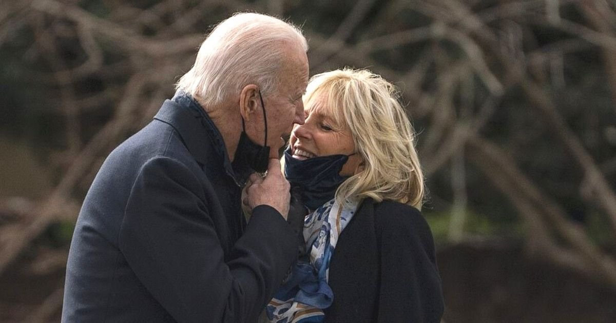 untitled design 26.jpg?resize=1200,630 - Jill And Joe Biden Share A Kiss Before The President Takes Off For His First Marine One Ride Since The Inauguration