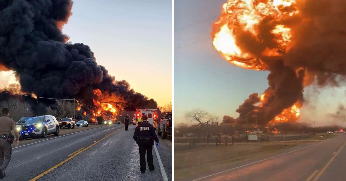 errrrs.jpg?resize=1200,630 - Massive Explosion Rocks Texas As Train Carrying Oil Tankers Slams Into 18-Wheeler