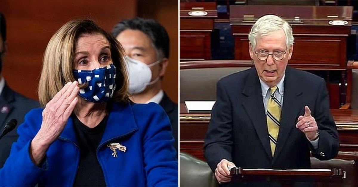 pelosi2.jpg?resize=412,232 - Nancy Pelosi Crashed The House Impeachment Manager's Post-Trial Press Conference And Raged Against Mitch McConnell