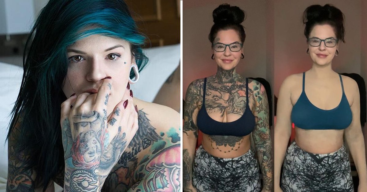 reettt.jpg?resize=412,232 - Tattoo Model Stuns Viewers By Covering Up Her Ink With Thick Makeup