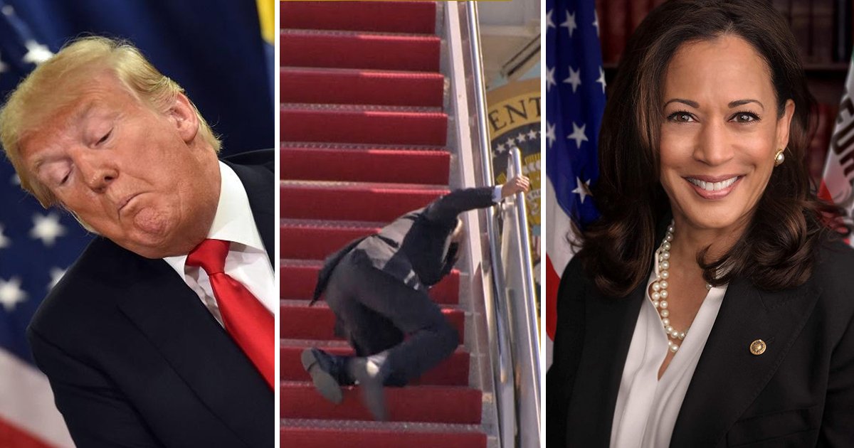 agggggggggggg.jpg?resize=1200,630 - Trump Says He Expected Biden's Recent Fall & Believes Kamala Harris Will Replace Him