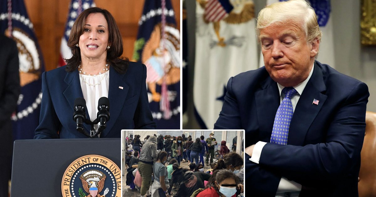 hahaha.jpg?resize=1200,630 - Kamala Harris Indirectly Blames 'TRUMP' Administration For Ongoing Border Migrant Crisis Saying "We Were Presented With It"