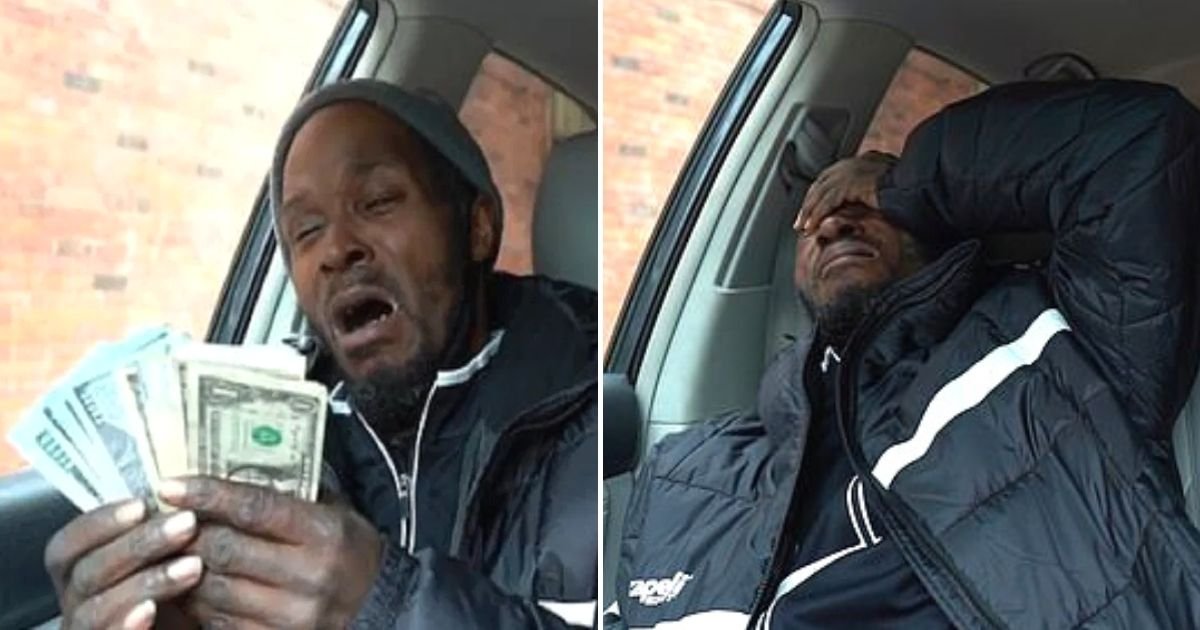 Homeless Man Breaks Down In Tears After Strangers Raised Money To Give