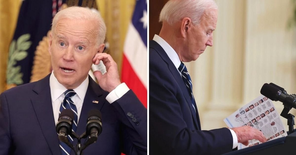 Joe Biden Seen Using Several Cheat Sheets During His First Press ...